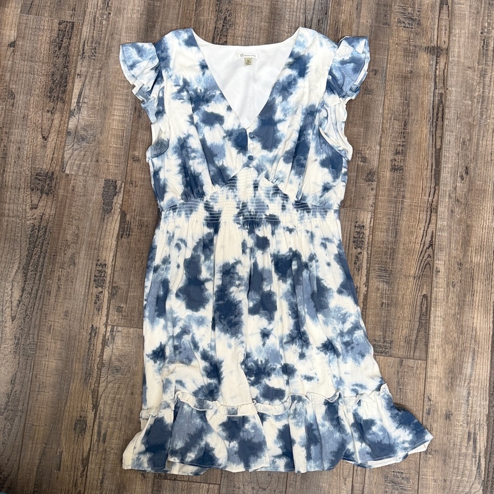 Versona blue and white midi dress